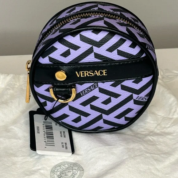 Versace La Greca Round Zip Pouch - Picture 3 of 11